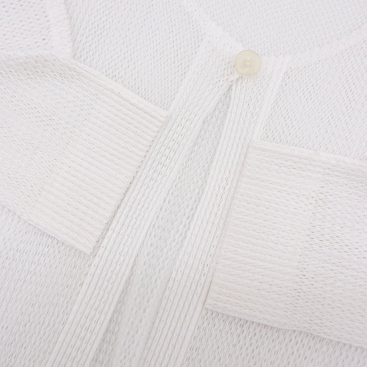 Excellent PLEATS PLEASE cardigan mesh white polyester Women 3 PP51-F0253