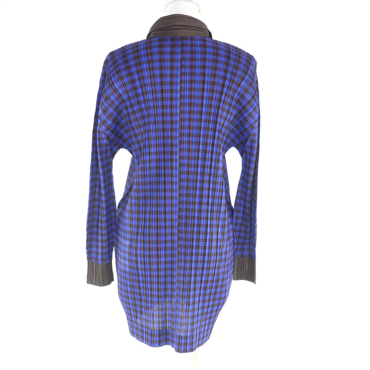 Excellent PLEATS PLEASE Jacket Blue brown polyester Women 3 PP43-JA691