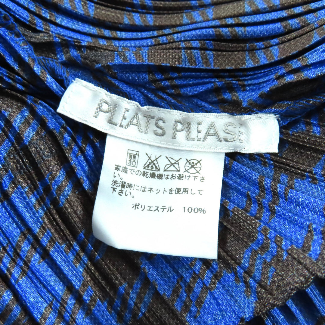 Excellent PLEATS PLEASE Jacket Blue brown polyester Women 3 PP43-JA691
