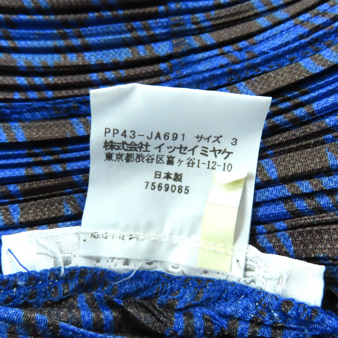 Excellent PLEATS PLEASE Jacket Blue brown polyester Women 3 PP43-JA691