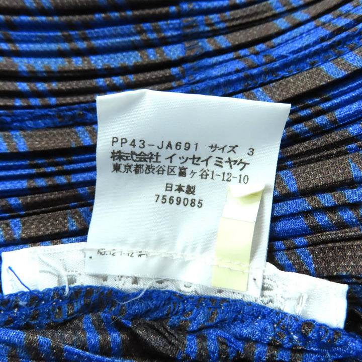 Excellent PLEATS PLEASE Jacket Blue brown polyester Women 3 PP43-JA691