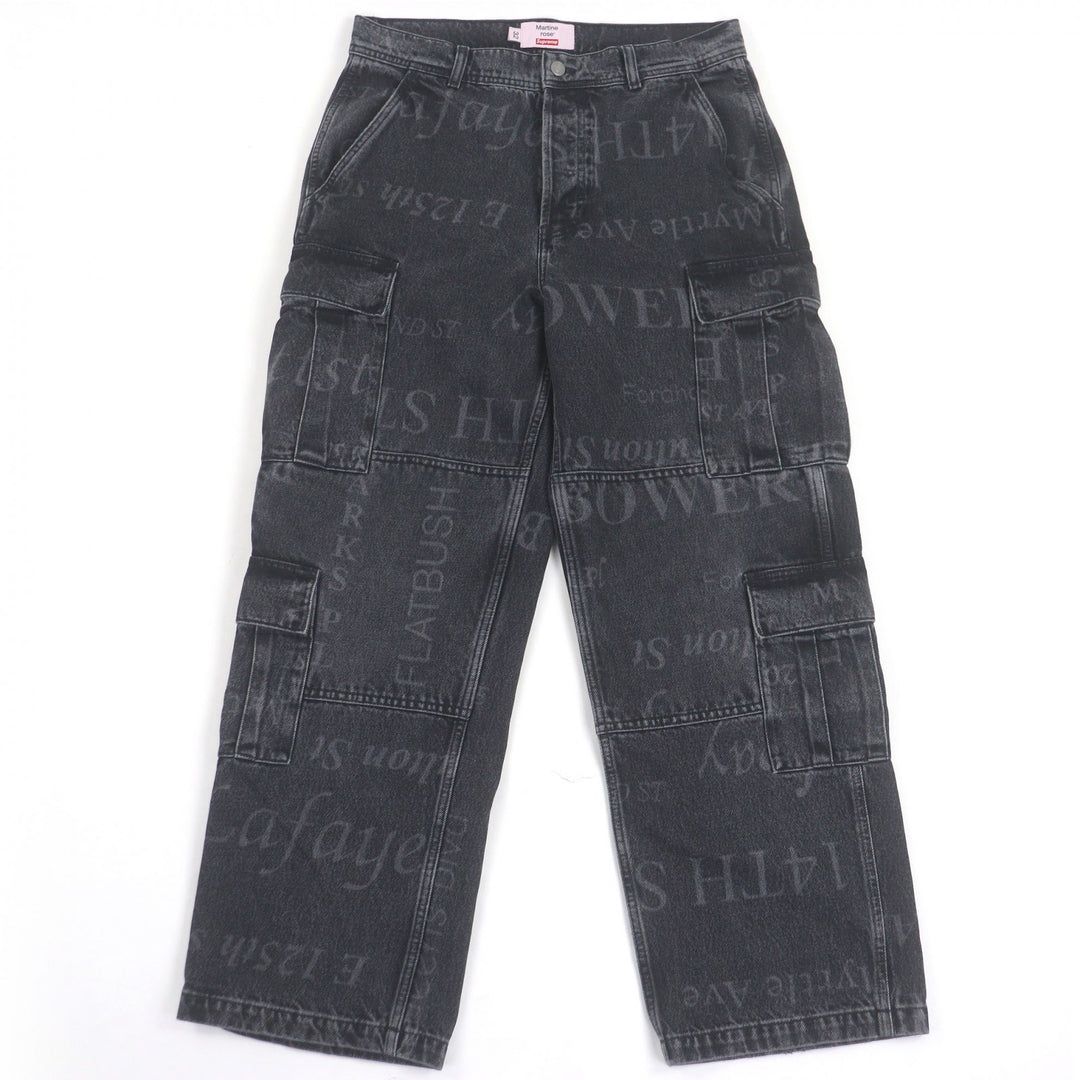 Great Supreme Martine Rose Denim pants All-over logo cargo pants