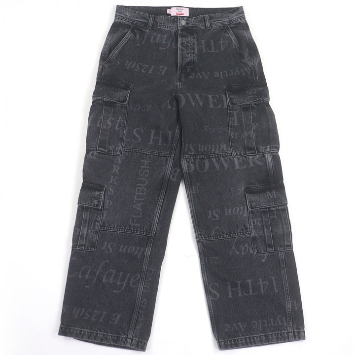 Great Supreme Martine Rose Denim pants All-over logo cargo pants
