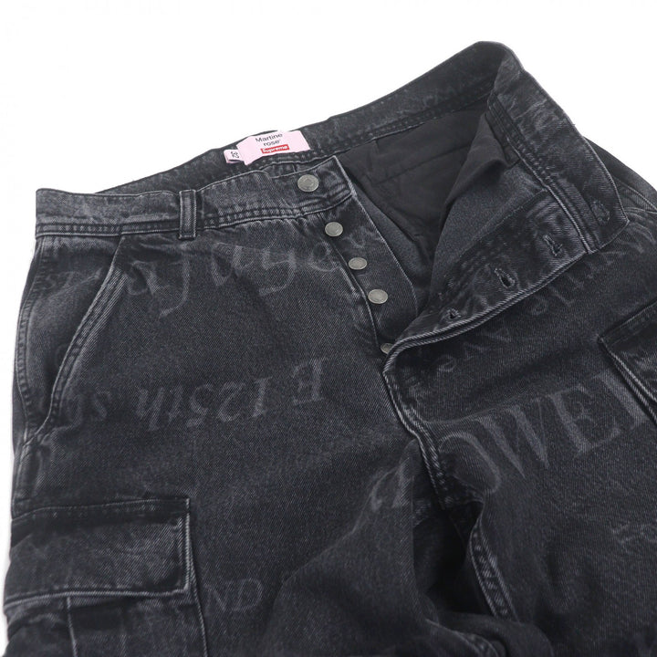 Great Supreme Martine Rose Denim pants All-over logo cargo pants
