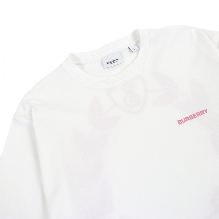 Excellent BURBERRY Short sleeve T-shirt Tisci period oak leaf back print white