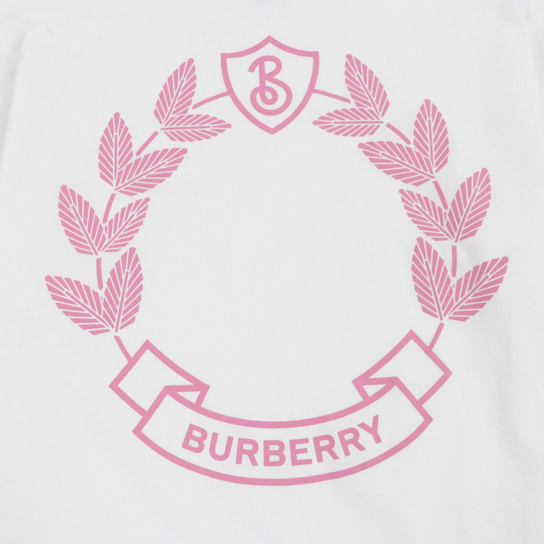 Excellent BURBERRY Short sleeve T-shirt Tisci period oak leaf back print white