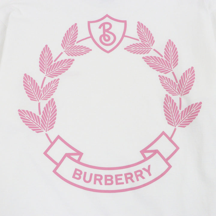 Excellent BURBERRY Short sleeve T-shirt Tisci period oak leaf back print white