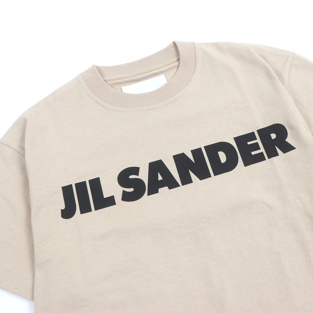 素晴らしい JIL SANDER 半袖Tシャツ ロゴプリント クルーネック ベージュ