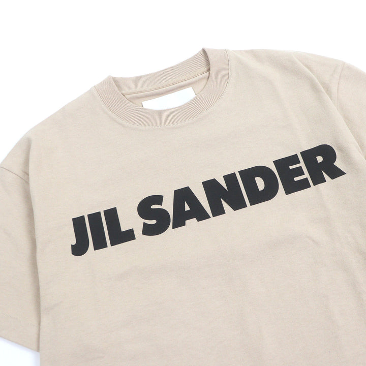 素晴らしい JIL SANDER 半袖Tシャツ ロゴプリント クルーネック ベージュ