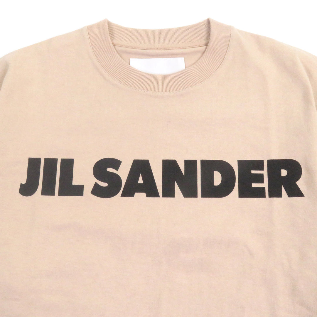 素晴らしい JIL SANDER 半袖Tシャツ ロゴプリント クルーネック ベージュ