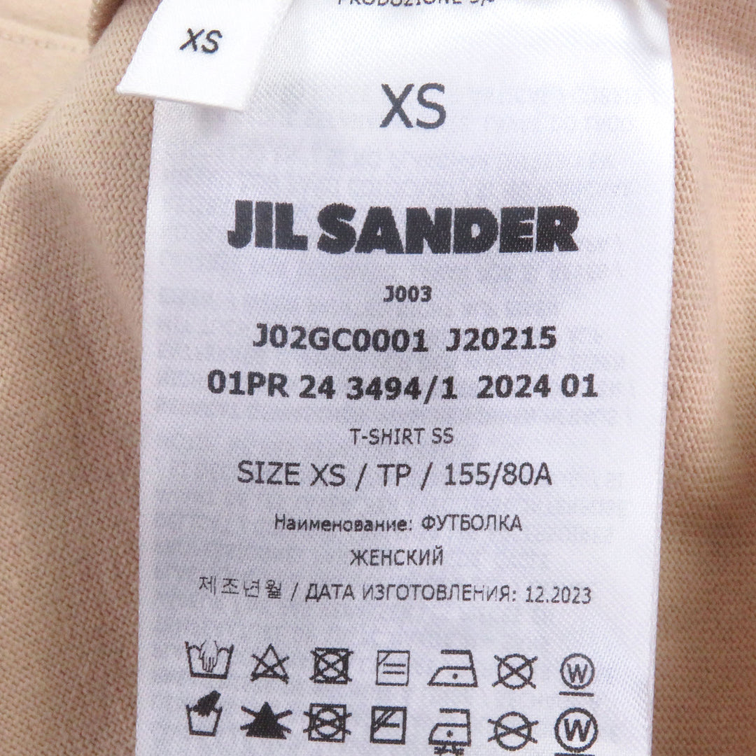 素晴らしい JIL SANDER 半袖Tシャツ ロゴプリント クルーネック ベージュ
