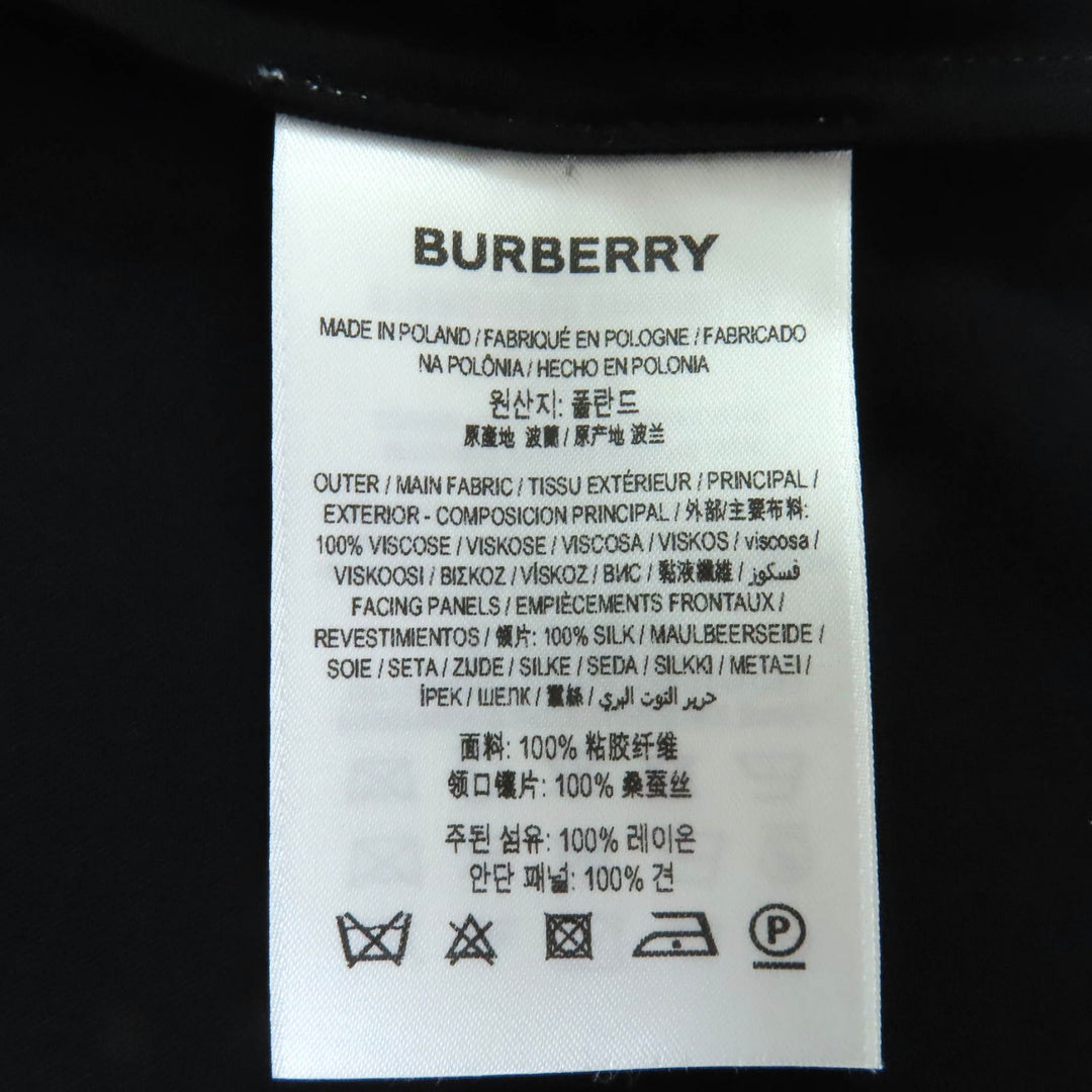 新品同様 BURBERRY ワンピース ブラック ビスコース レディース 38 8043955