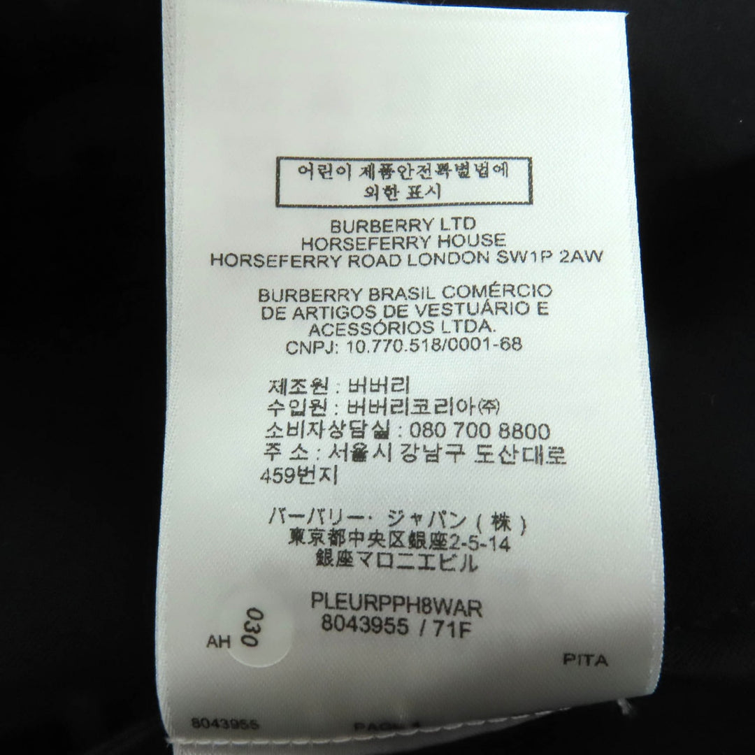 新品同様 BURBERRY ワンピース ブラック ビスコース レディース 38 8043955