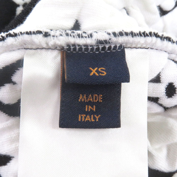 Great LOUIS VUITTON sweat Monogram jacquard crew neck Black White cotton mens XS