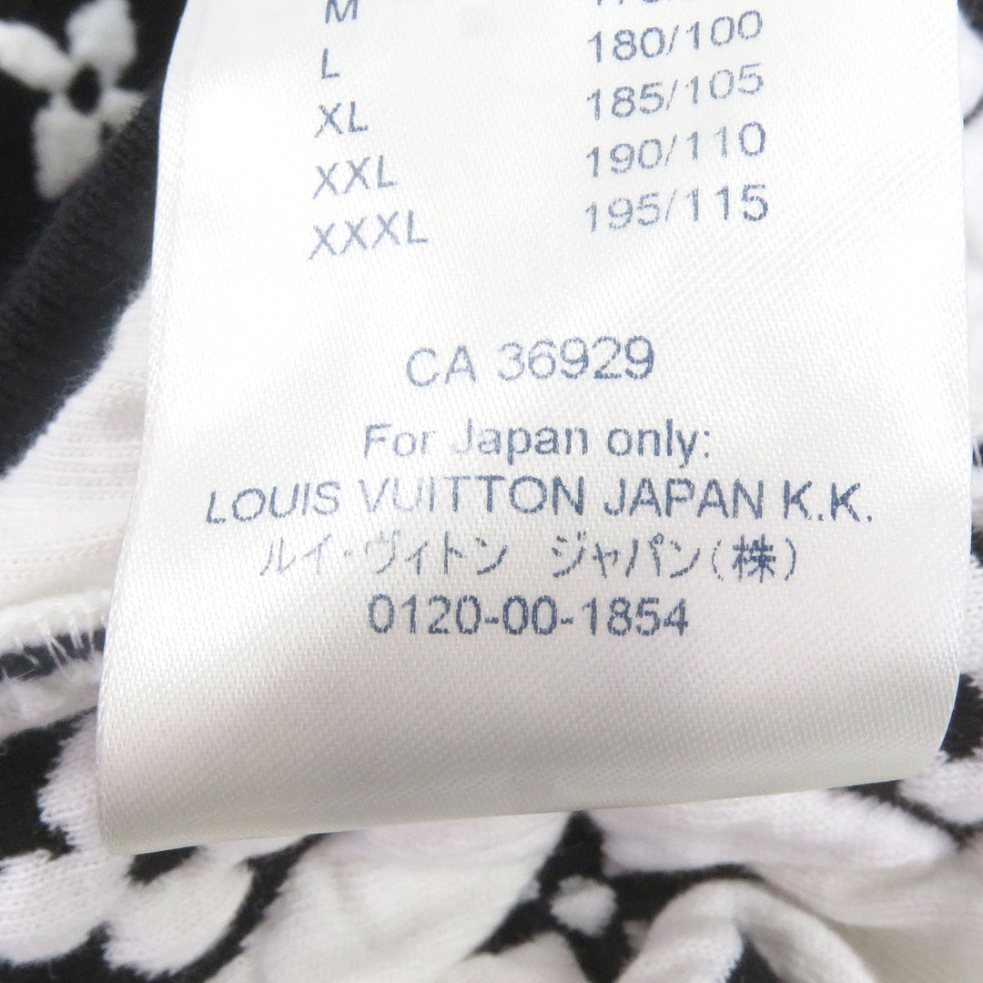 Great LOUIS VUITTON sweat Monogram jacquard crew neck Black White cotton mens XS