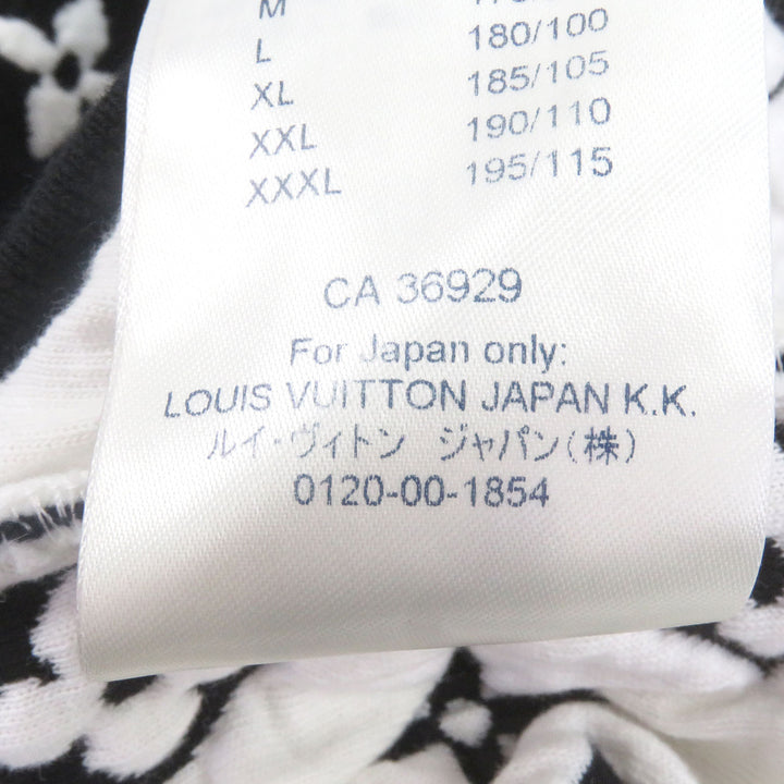 Great LOUIS VUITTON sweat Monogram jacquard crew neck Black White cotton mens XS
