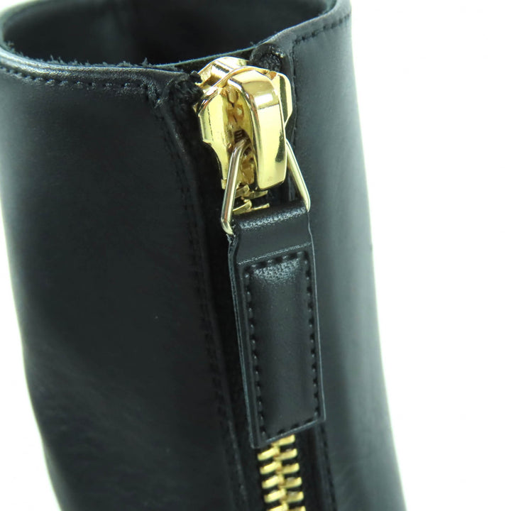 Excellent CHANEL Ankle boots black leather Women 36 22K G39529
