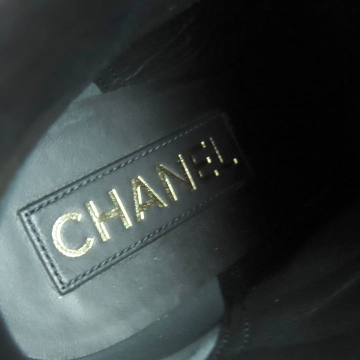 Excellent CHANEL Ankle boots black leather Women 36 22K G39529