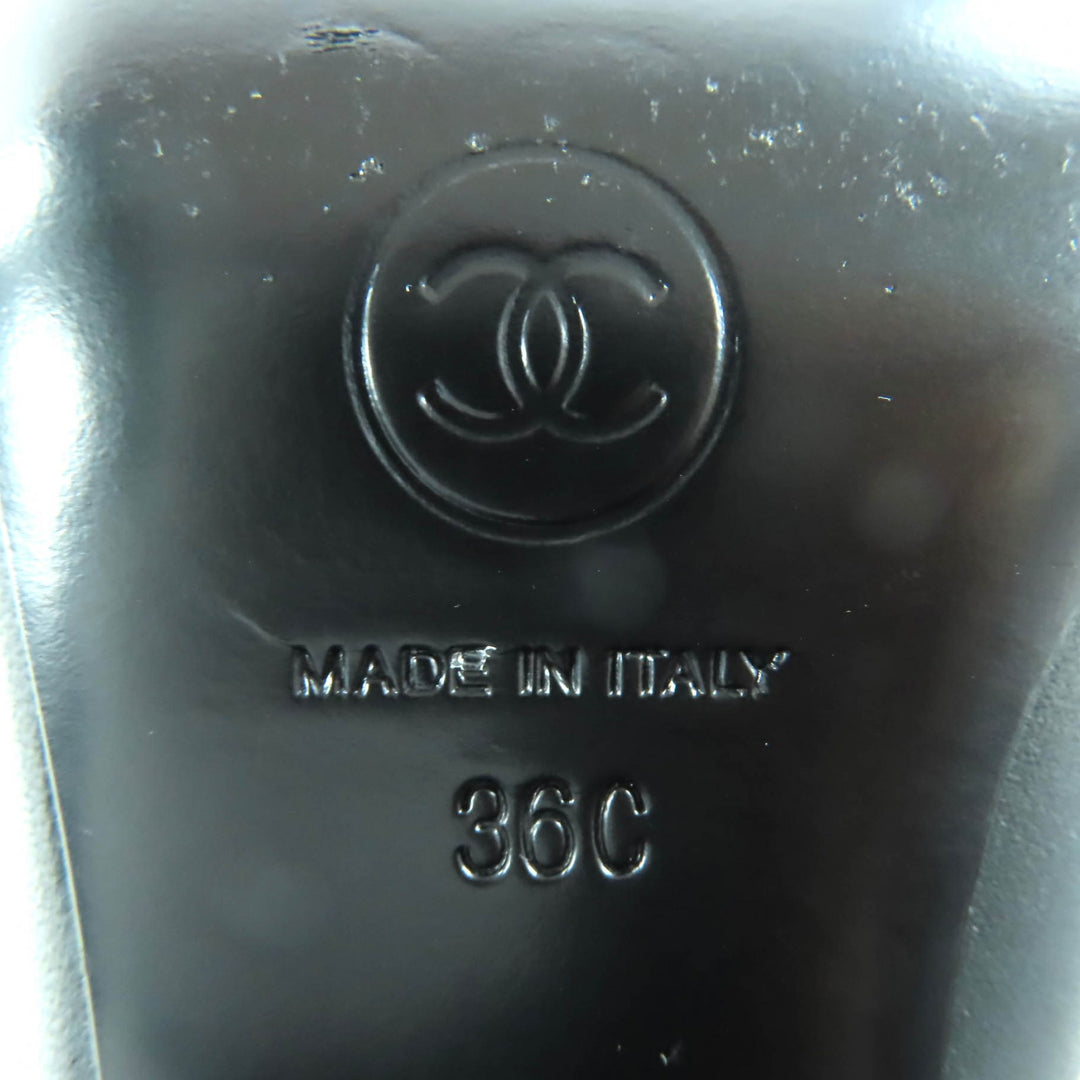 素晴らしい CHANEL アンクルブーツ ブラック レザー レディース 36 22K G39529