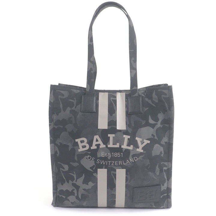 美品 BALLY トートバッグ CRYSTALIA 迷彩柄 ロゴプリント カーキ