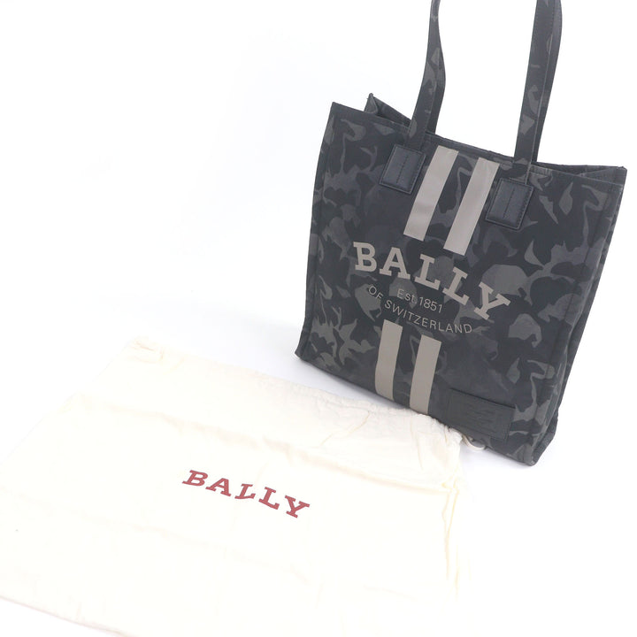 美品 BALLY トートバッグ CRYSTALIA 迷彩柄 ロゴプリント カーキ