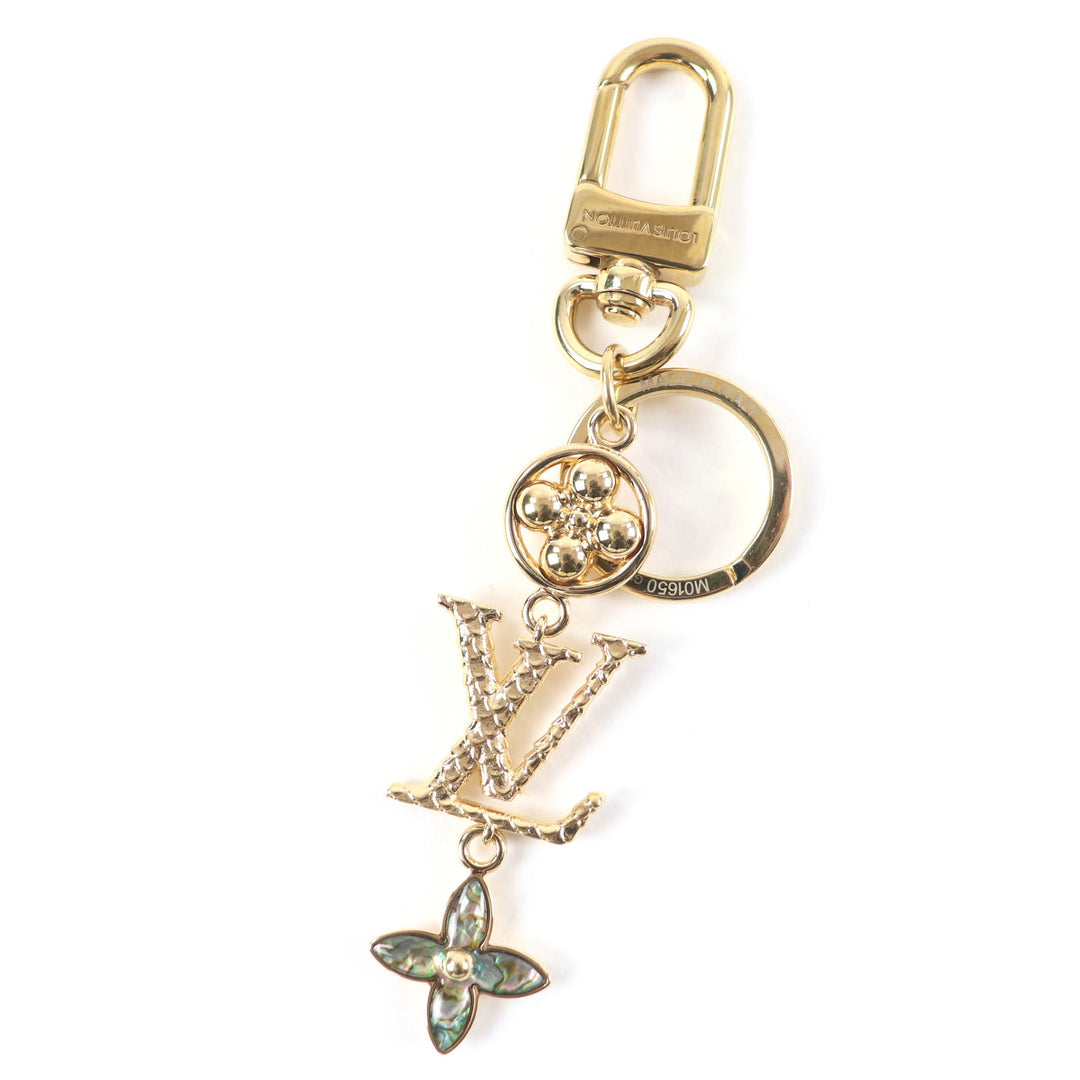 Excellent LOUIS VUITTON key ring LV Wonder of the Sea Bag charm gold M01650