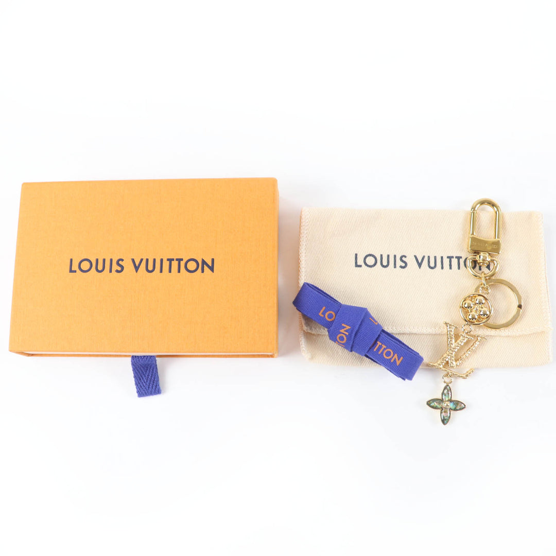 Excellent LOUIS VUITTON key ring LV Wonder of the Sea Bag charm gold M01650