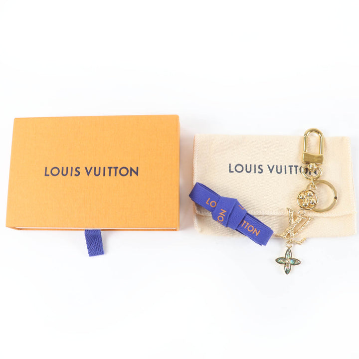 Excellent LOUIS VUITTON key ring LV Wonder of the Sea Bag charm gold M01650