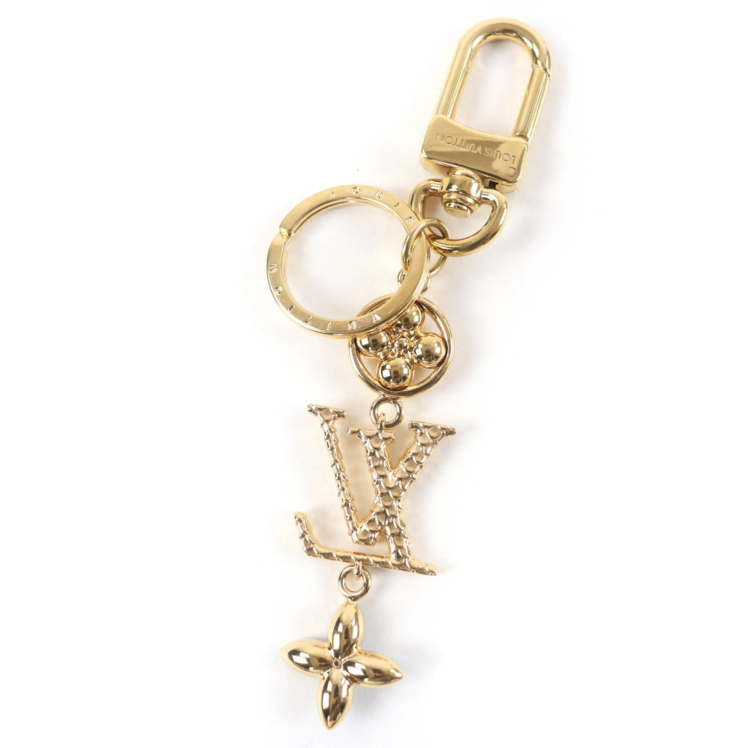 Excellent LOUIS VUITTON key ring LV Wonder of the Sea Bag charm gold M01650