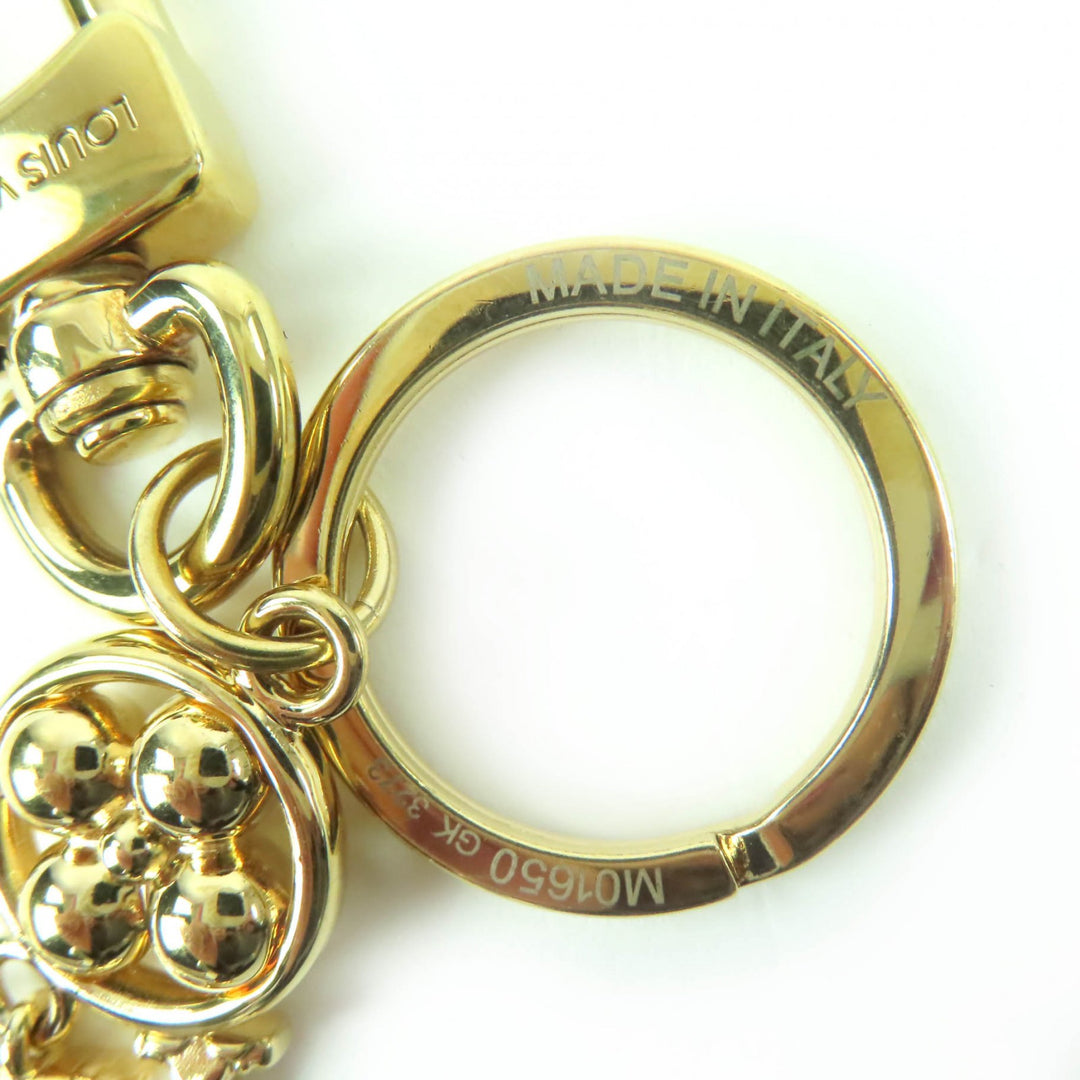 Excellent LOUIS VUITTON key ring LV Wonder of the Sea Bag charm gold M01650