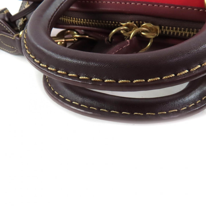 精美 COACH 手提包 Revel 撞色包 红色皮革 女款 CC412