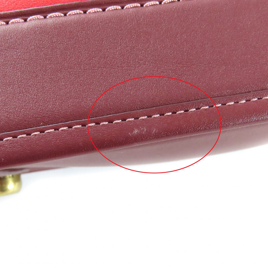 精美 COACH 手提包 Revel 撞色包 红色皮革 女款 CC412