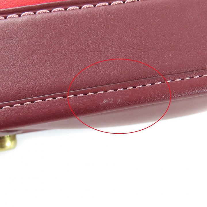 精美 COACH 手提包 Revel 撞色包 红色皮革 女款 CC412