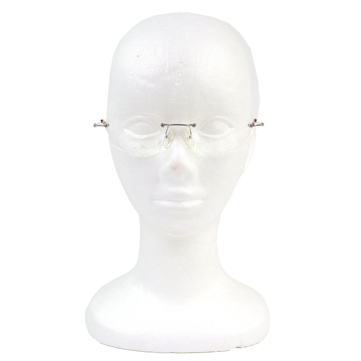 Great PARIS MIKI Glasses SUPER SMOOTH Two Point Rimless Silver K14WG mens