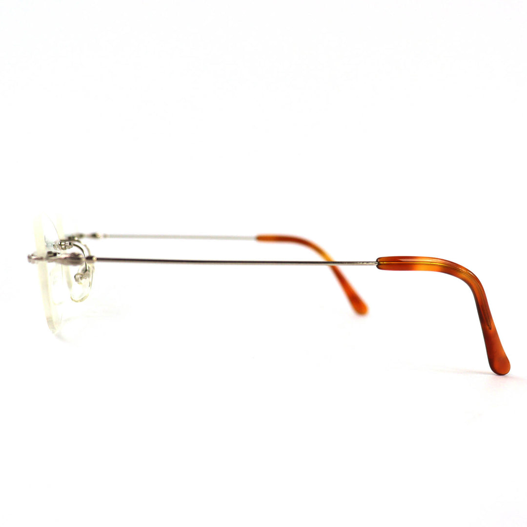 Great PARIS MIKI Glasses SUPER SMOOTH Two Point Rimless Silver K14WG mens