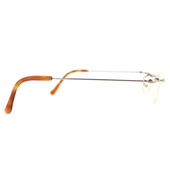 Great PARIS MIKI Glasses SUPER SMOOTH Two Point Rimless Silver K14WG mens