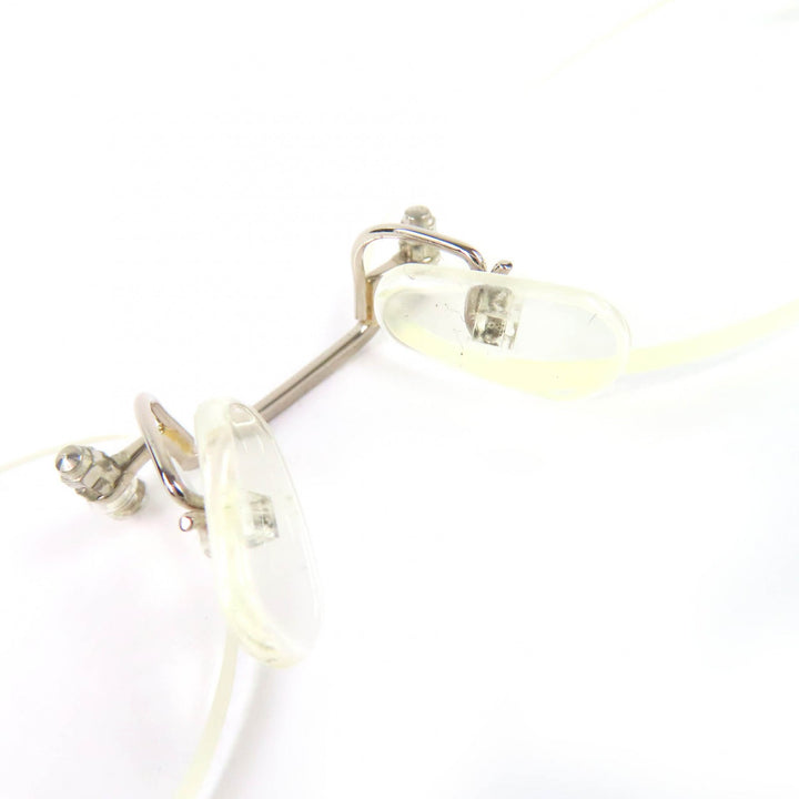 Great PARIS MIKI Glasses SUPER SMOOTH Two Point Rimless Silver K14WG mens