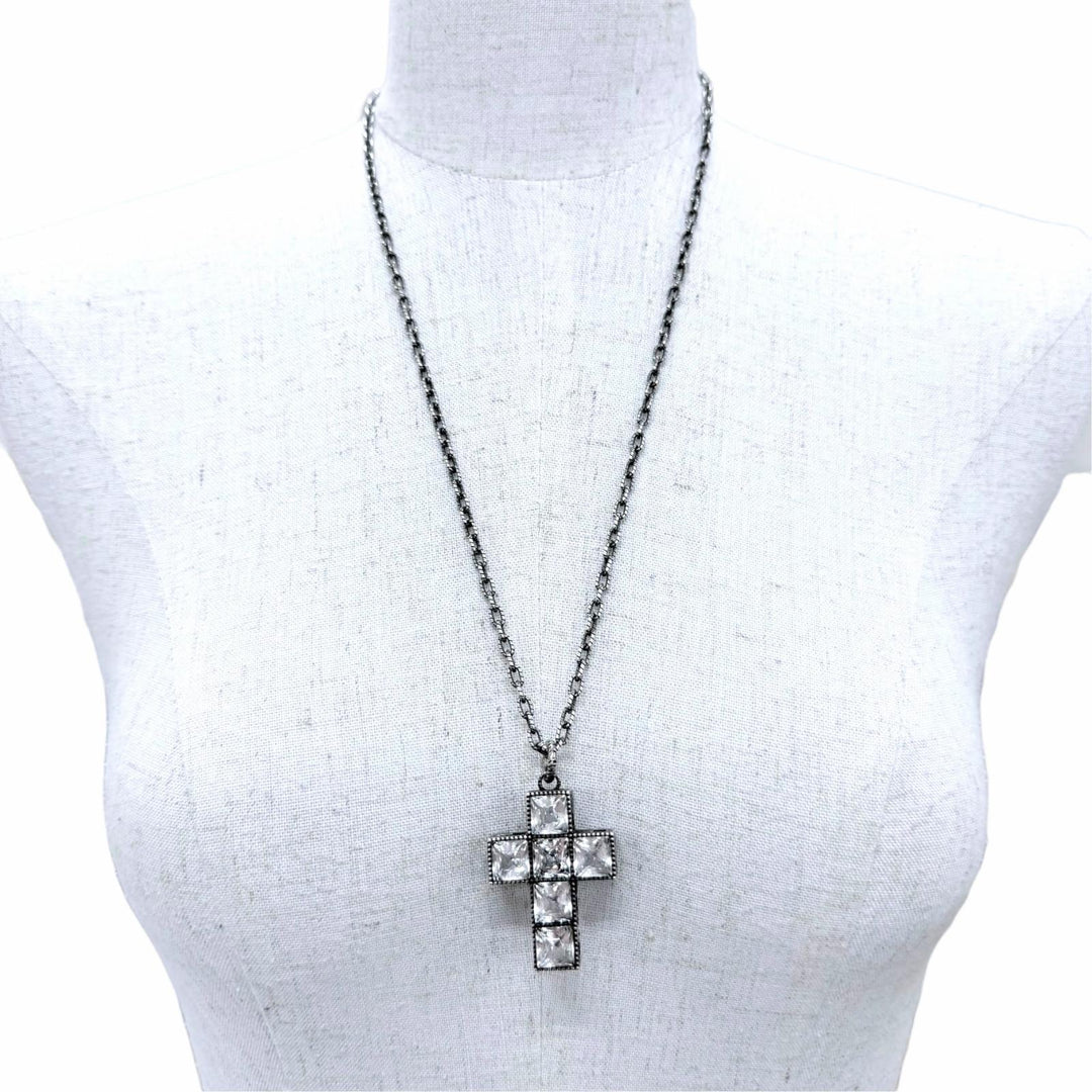 Great GUCCI Necklace Arabesque G-Cube Bijou Pendant Silver AG925 Women 550207