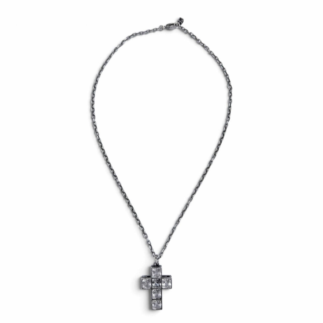 Great GUCCI Necklace Arabesque G-Cube Bijou Pendant Silver AG925 Women 550207