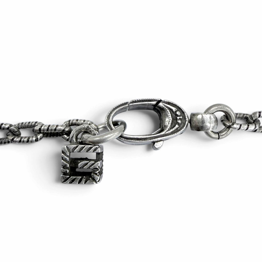 Great GUCCI Necklace Arabesque G-Cube Bijou Pendant Silver AG925 Women 550207