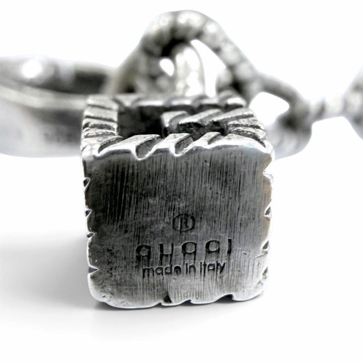 Great GUCCI Necklace Arabesque G-Cube Bijou Pendant Silver AG925 Women 550207