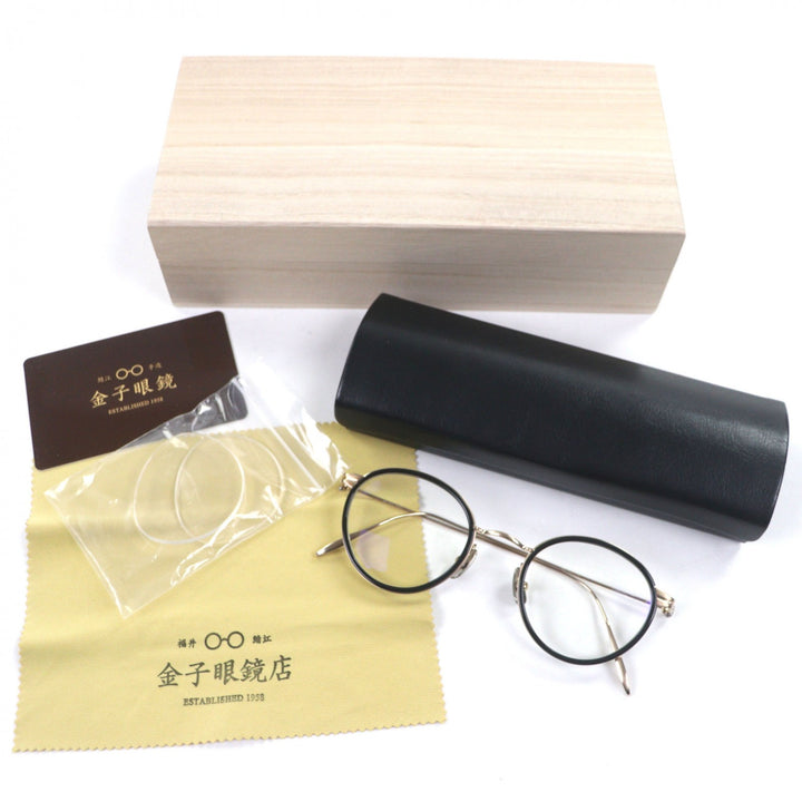 Excellent 金子眼鏡 Glasses Boston gold Titanium mens KM-26L