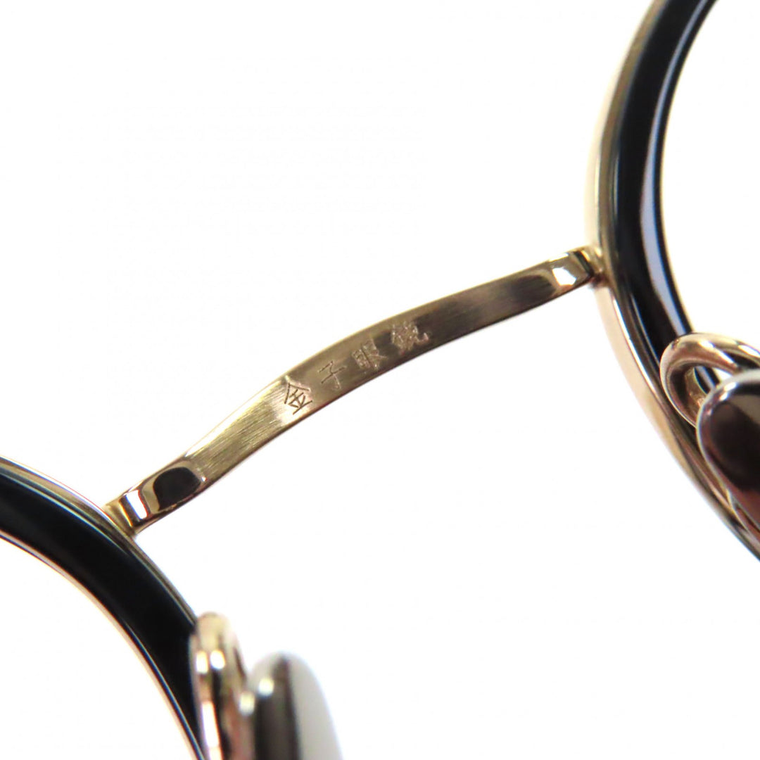 Excellent 金子眼鏡 Glasses Boston gold Titanium mens KM-26L