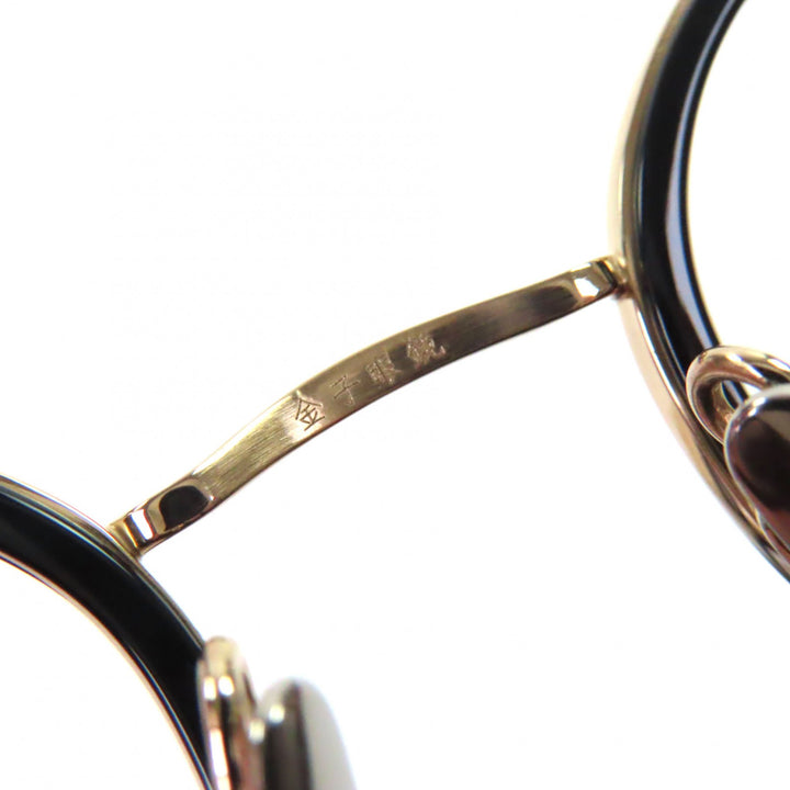 Excellent 金子眼鏡 Glasses Boston gold Titanium mens KM-26L