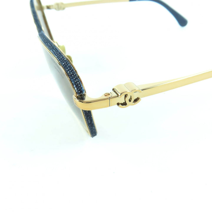 新品 CHANEL サングラス キャッツアイシェイプ ネイビーゴールド ー レディース 4289-Q