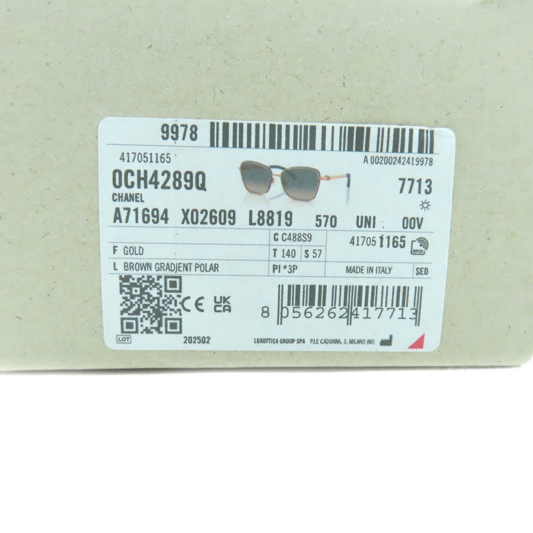 新品 CHANEL サングラス キャッツアイシェイプ ネイビーゴールド ー レディース 4289-Q