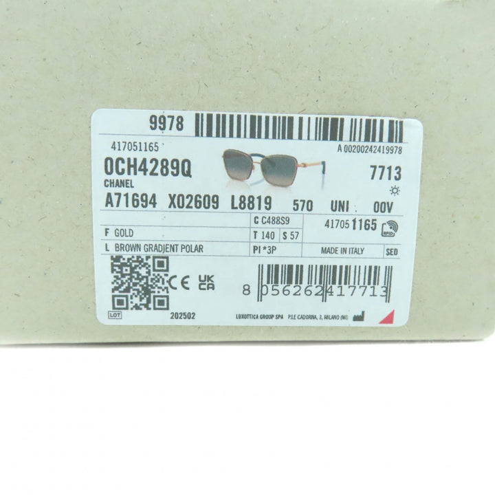 新品 CHANEL サングラス キャッツアイシェイプ ネイビーゴールド ー レディース 4289-Q
