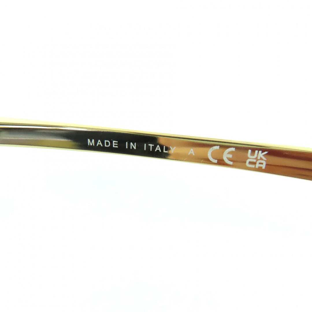 Pristine CHANEL Glasses COCO Mark Round Shape Denim gold Women 2218-S