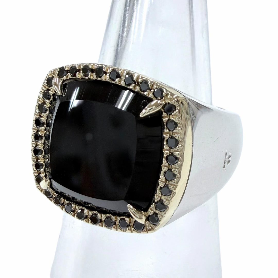 Excellent TOM WOOD Ring ring May Ring Black Onyx Diamond Silver 925 mens 48