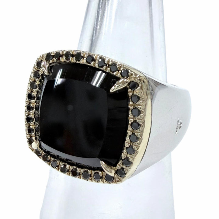Excellent TOM WOOD Ring ring May Ring Black Onyx Diamond Silver 925 mens 48